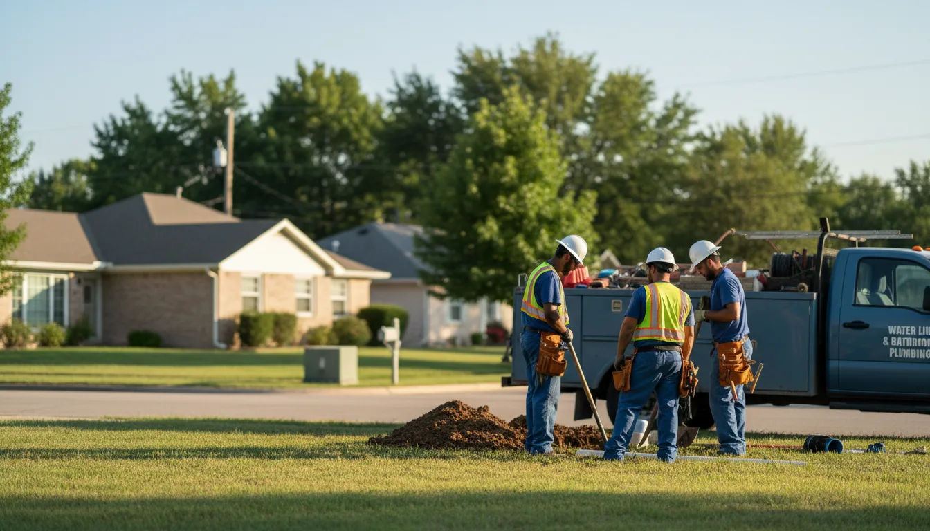 Residential water line and bathroom plumbing service in Brookville, KS
